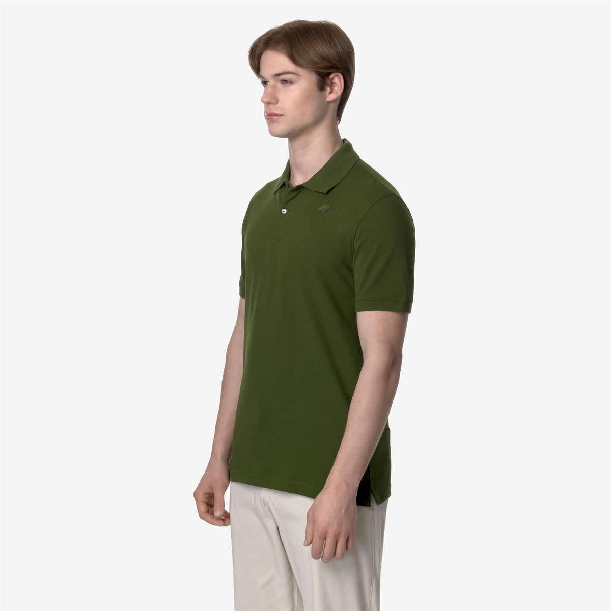 Polo Shirts_Man_AMEDEE SLIM PIQUE_Polo_Green Cypress - Commercial 5