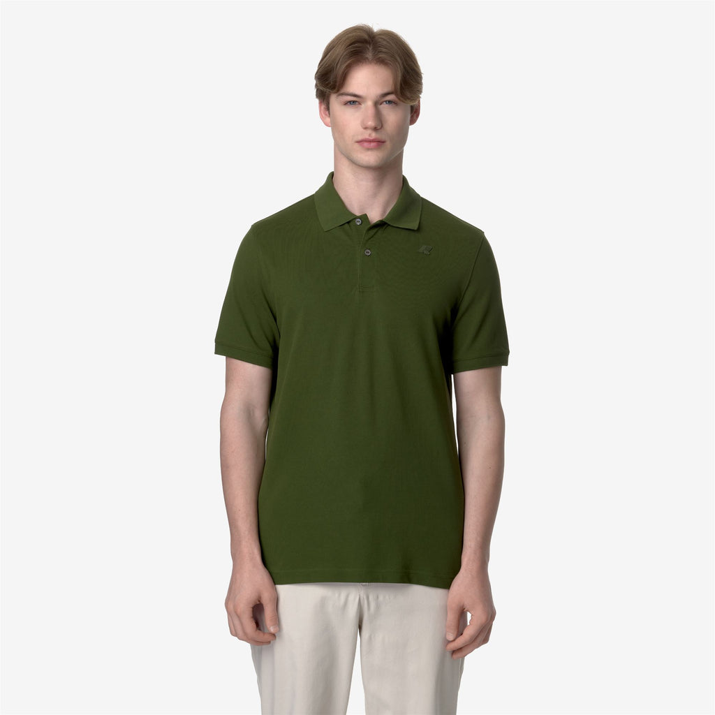 Polo Shirts_Man_AMEDEE SLIM PIQUE_Polo_Green Cypress - Commercial 4