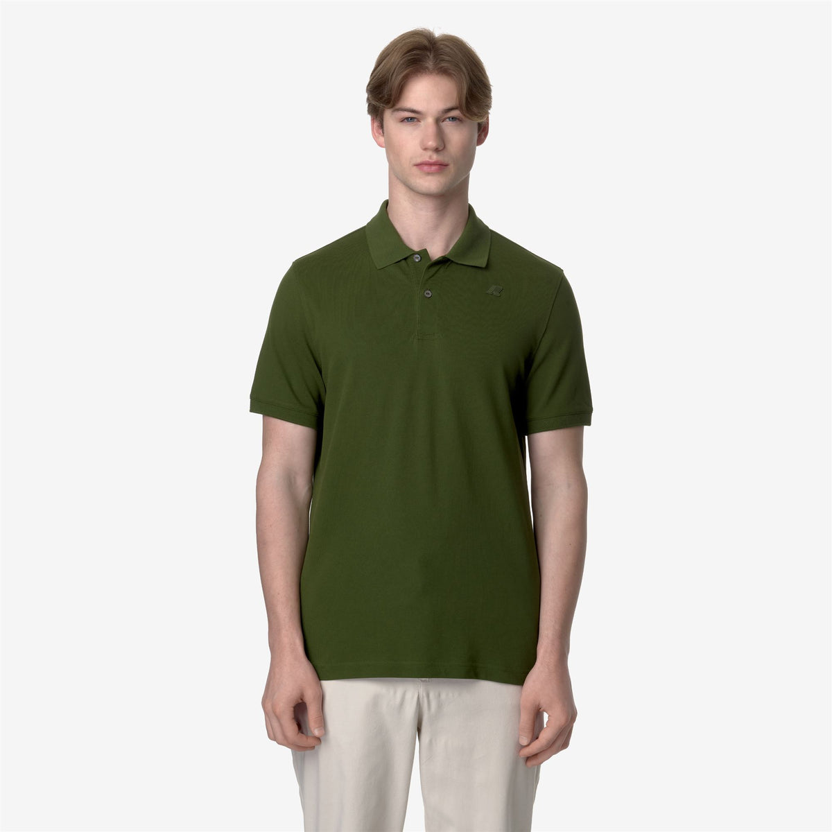 Polo Shirts_Man_AMEDEE SLIM PIQUE_Polo_Green Cypress - Commercial 4