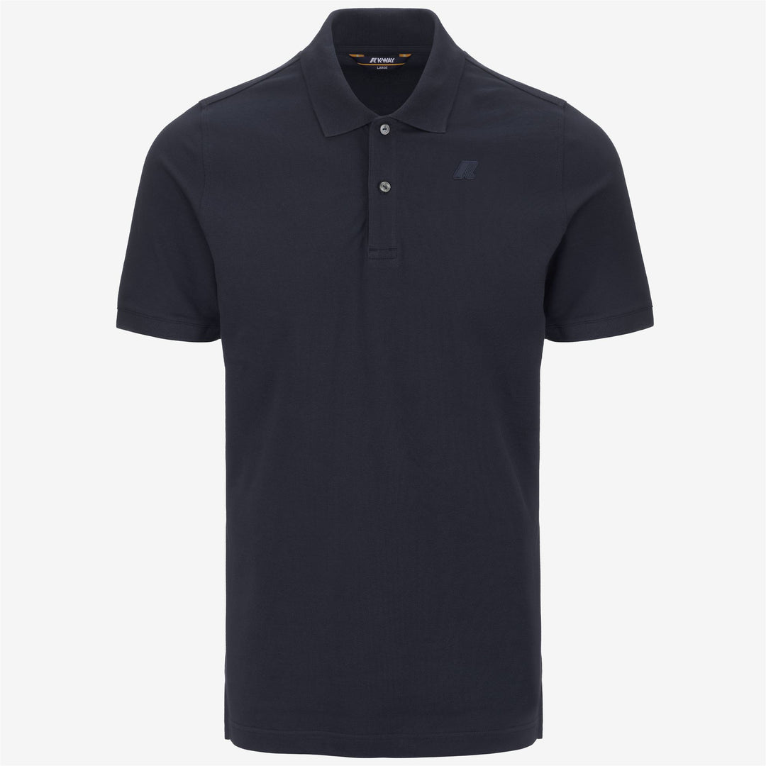Camisa Polo de Piqué Elástica Azul para Hombre para Uso Urbano 01