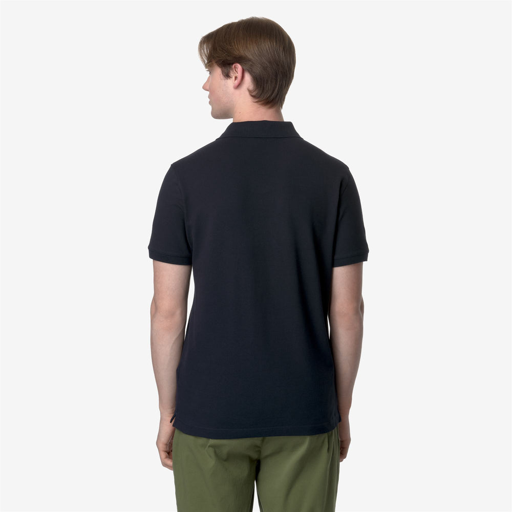 Blue Men's Stretch Pique Polo Shirt for City Wear 02
