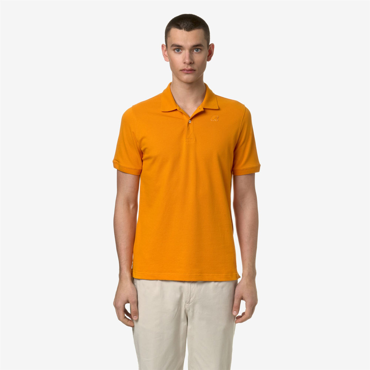 Polo Shirts_Man_AMEDEE SLIM PIQUE_Polo_Orange Md - Commercial 4