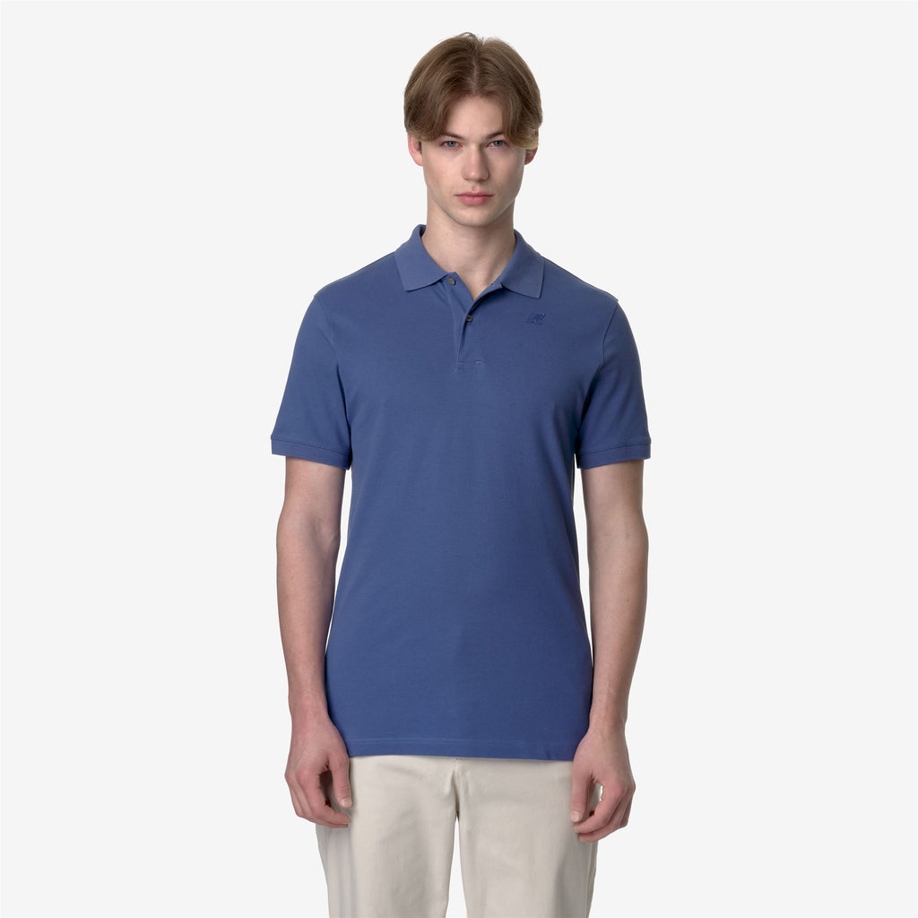 Polo Shirts_Man_AMEDEE SLIM PIQUE_Polo_Blue Fiord - Commercial 4