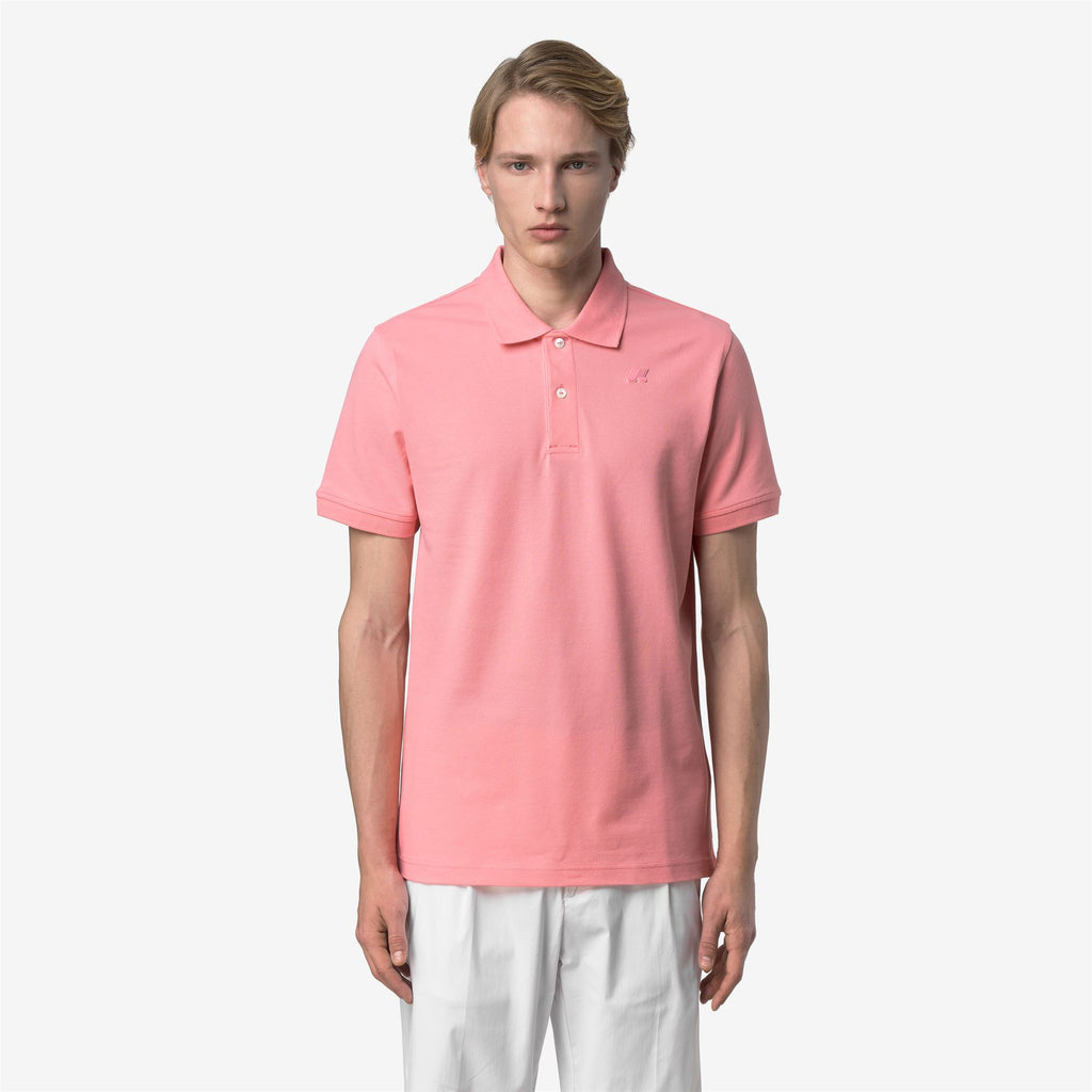 Polo Shirts_Man_AMEDEE SLIM PIQUE_Polo_Pink Geranium - Commercial 4