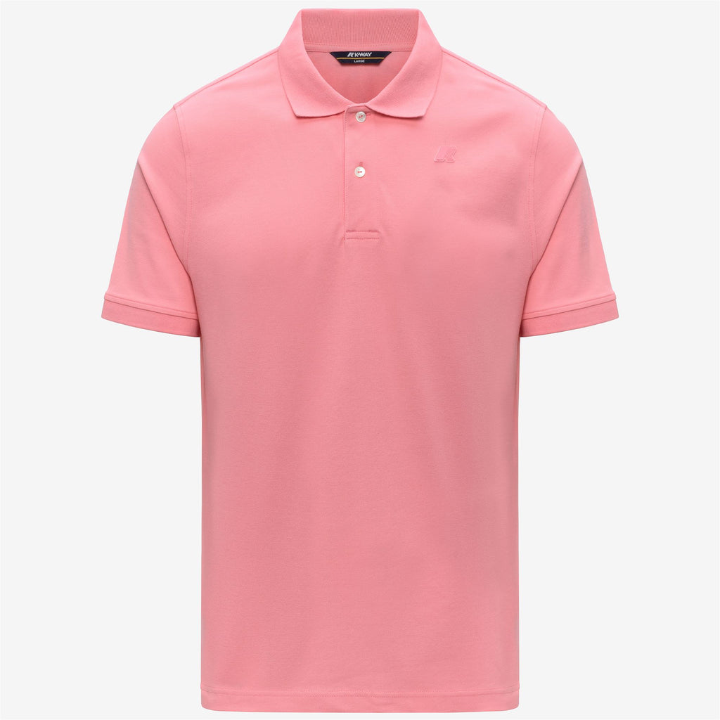 Polo Shirts_Man_AMEDEE SLIM PIQUE_Polo_Pink Geranium - Commercial 1