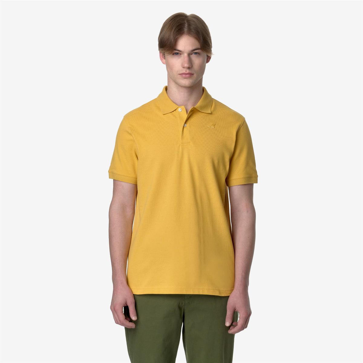 Polo Shirts_Man_AMEDEE SLIM PIQUE_Polo_Yellow Mimosa - Commercial 4