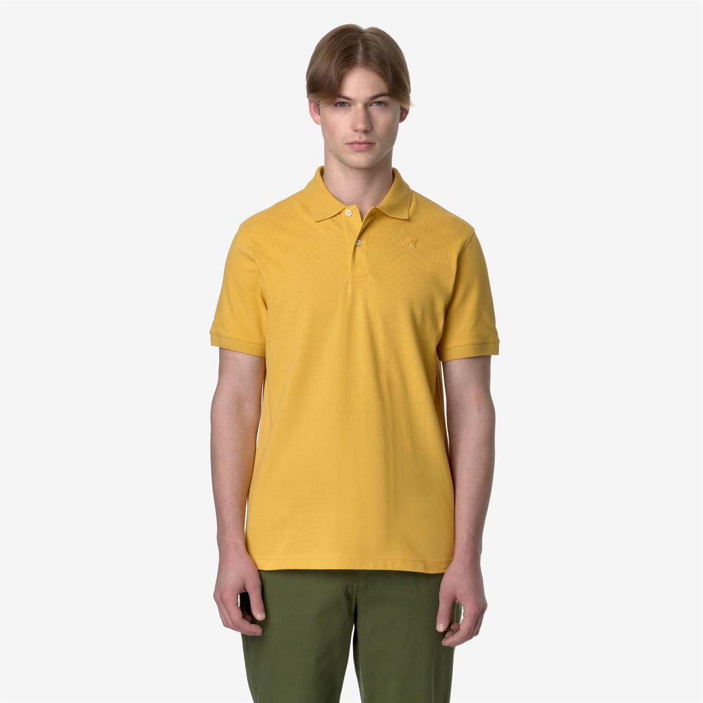 Polo Shirts_Man_AMEDEE SLIM PIQUE_Polo_Yellow Mimosa - Commercial 4