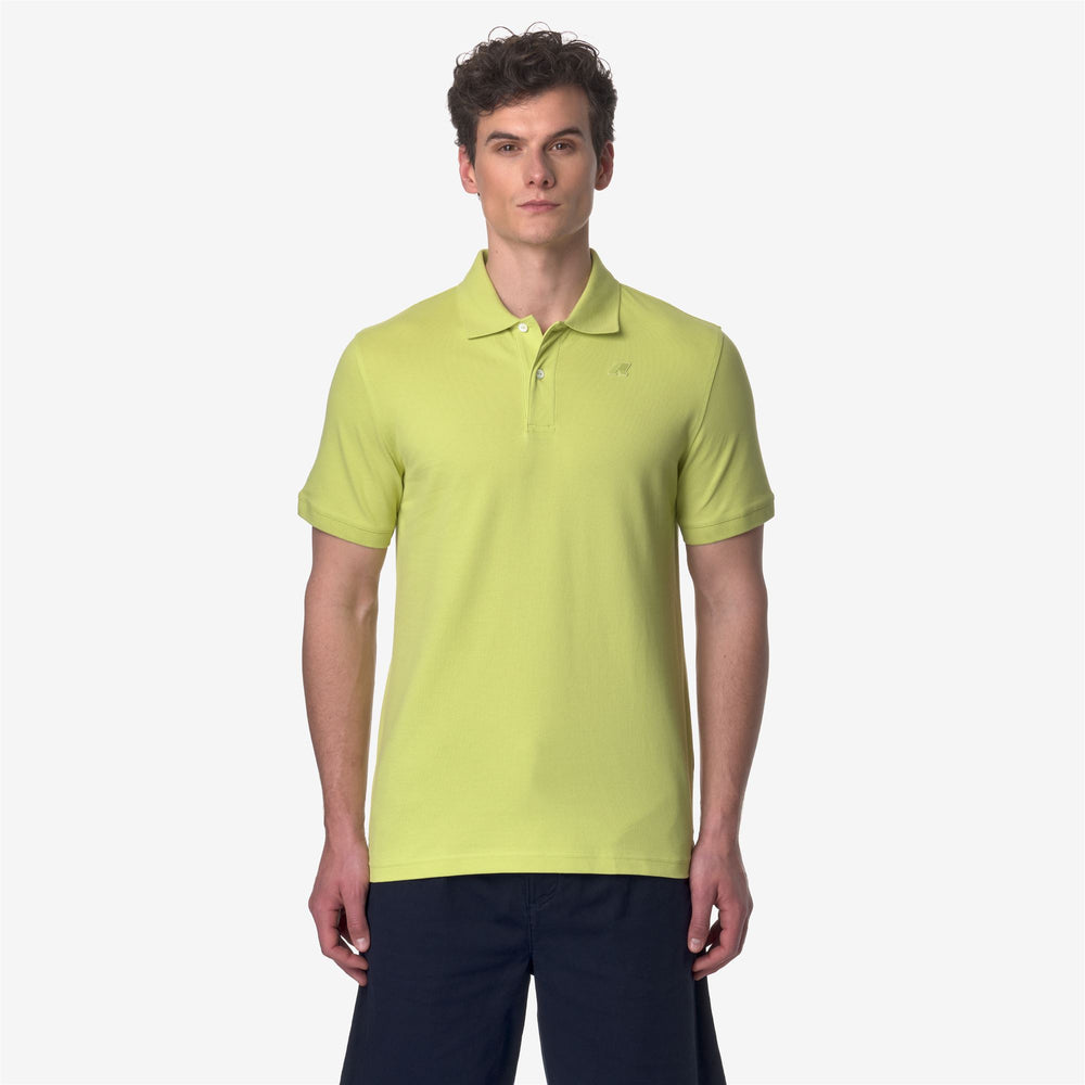 Celery green Men's Stretch Pique Polo Shirt for City Wear 02