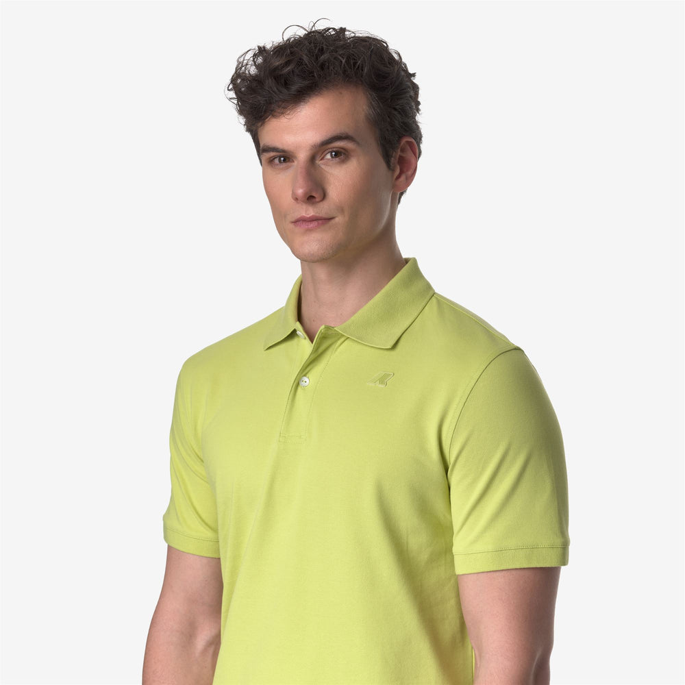 Polo Shirts Man AMEDEE PIQUE Polo GREEN CELERY Detail Double				