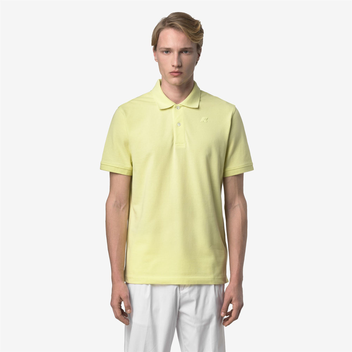 Polo Shirts_Man_AMEDEE SLIM PIQUE_Polo_Yellow Lime - Commercial 4