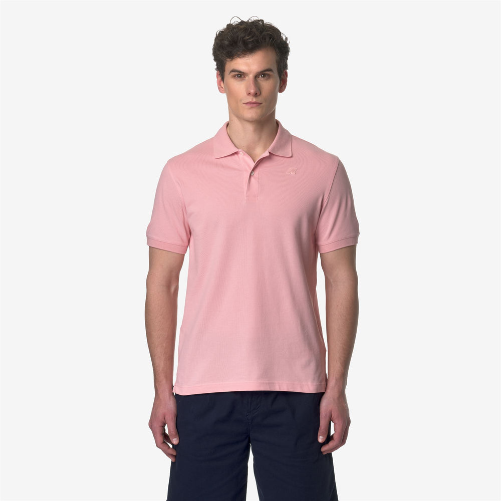 Camisa Polo de Piqué Stretch para Hombre en Rosa Ceniza para Ciudad 02