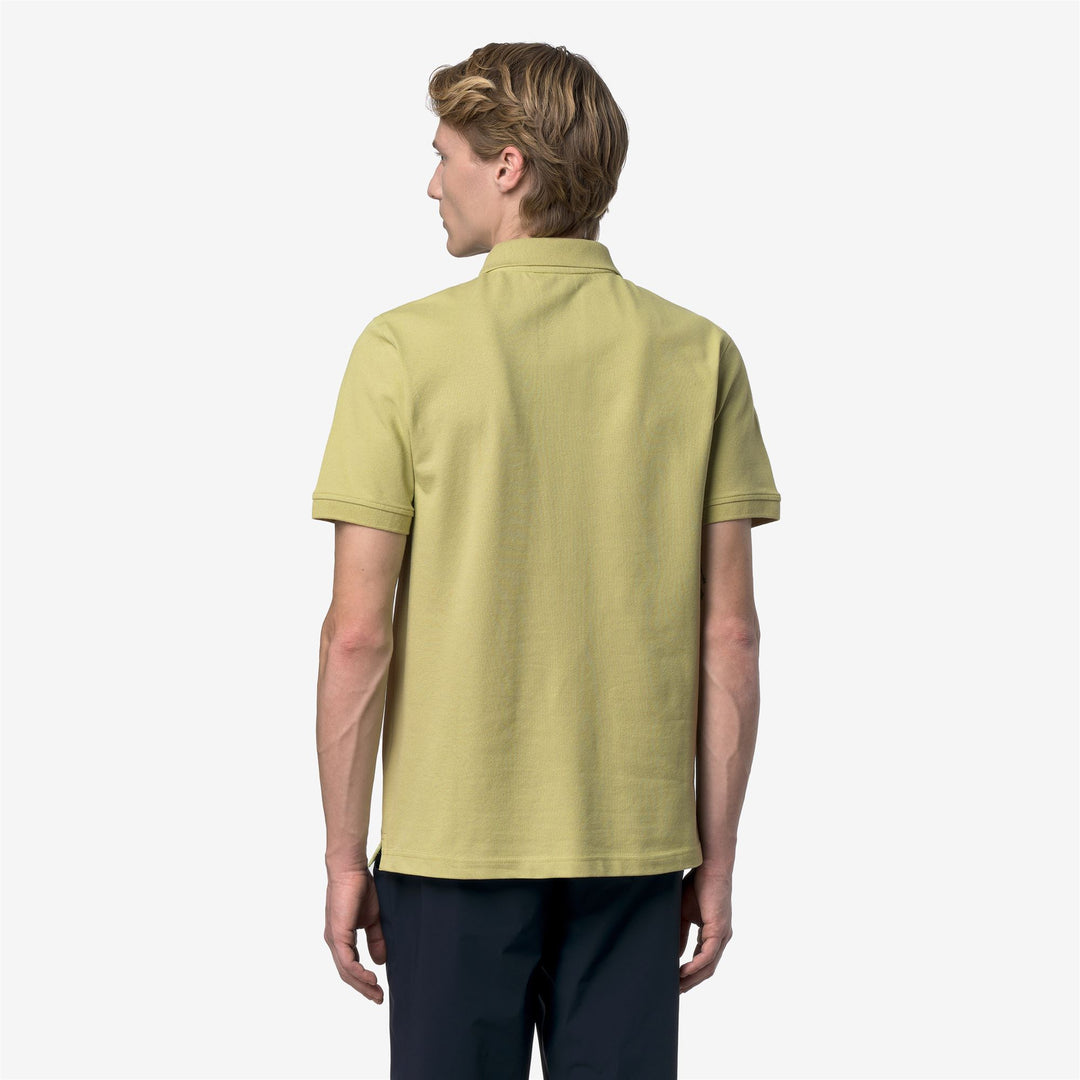 Camisa Polo de Piqué Elástica Verde Musgo para Hombre para Ciudad main