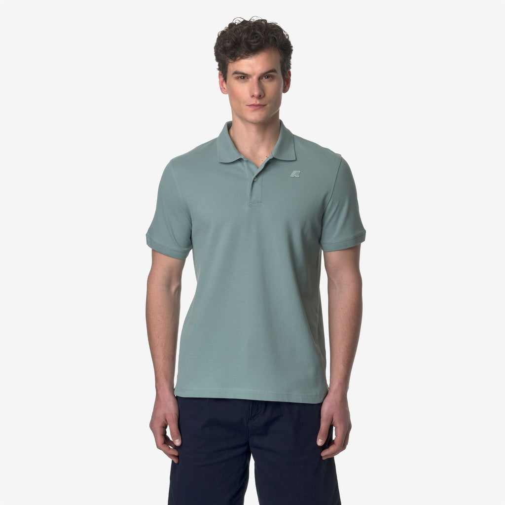 Polo Shirts_Man_AMEDEE SLIM PIQUE_Polo_Green Mold - Commercial 4