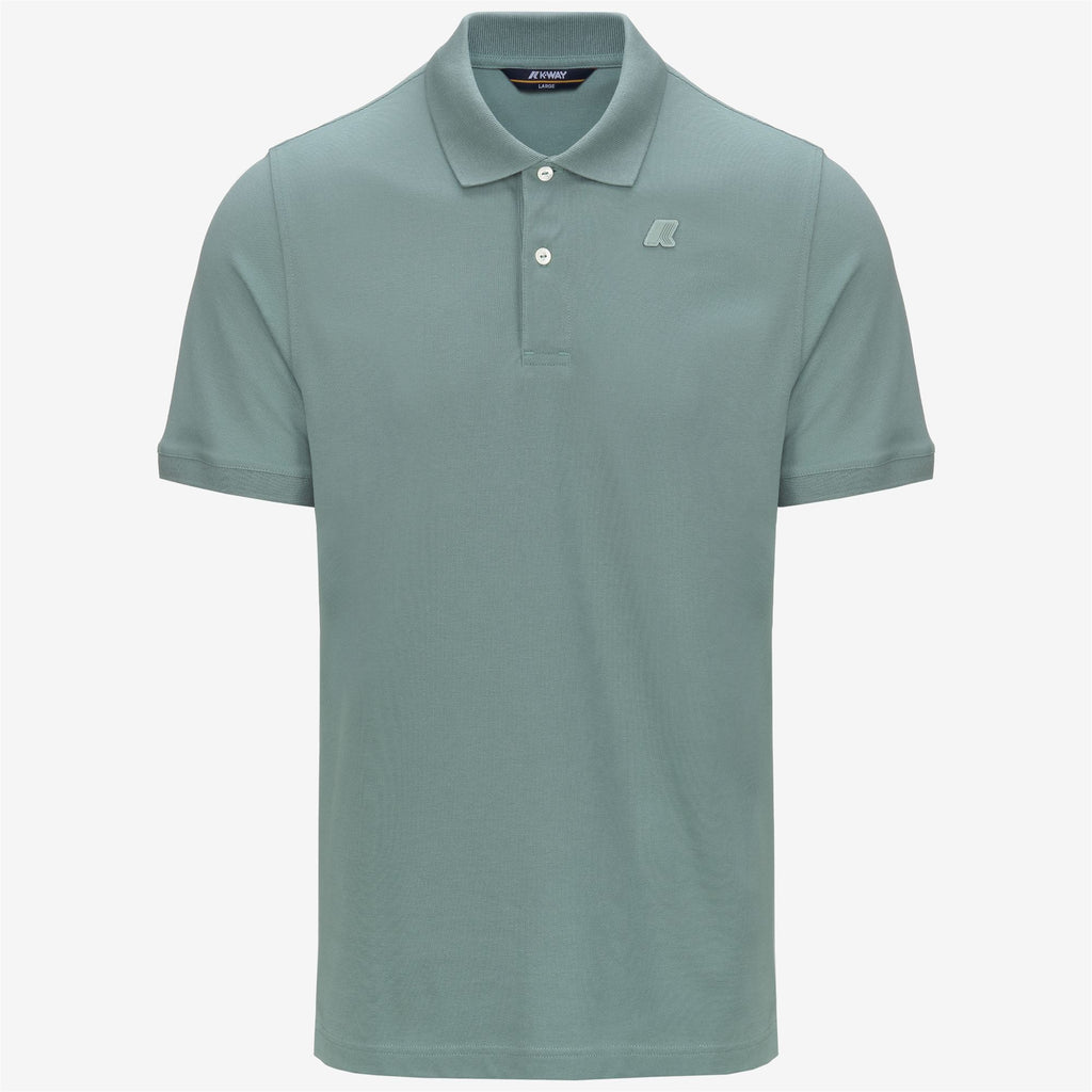Polo Shirts_Man_AMEDEE SLIM PIQUE_Polo_Green Mold - Commercial 1