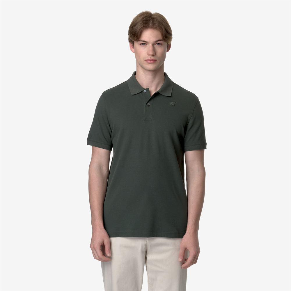 Blackish green Men's Stretch Pique Polo Shirt for City Wear 02