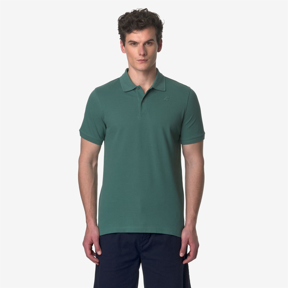 Palm Green Men's Stretch Pique Polo Shirt for City Wear 02