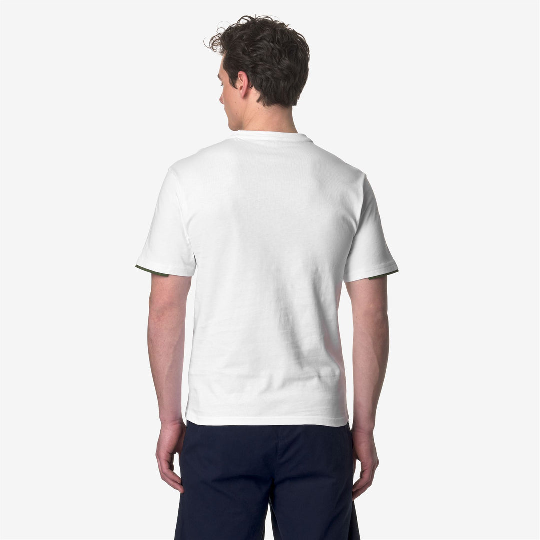 T-ShirtsTop Man FANTOME CONTRAST POCKETS T-Shirt WHITE - GREEN CYPRESS Dressed Front Double		
