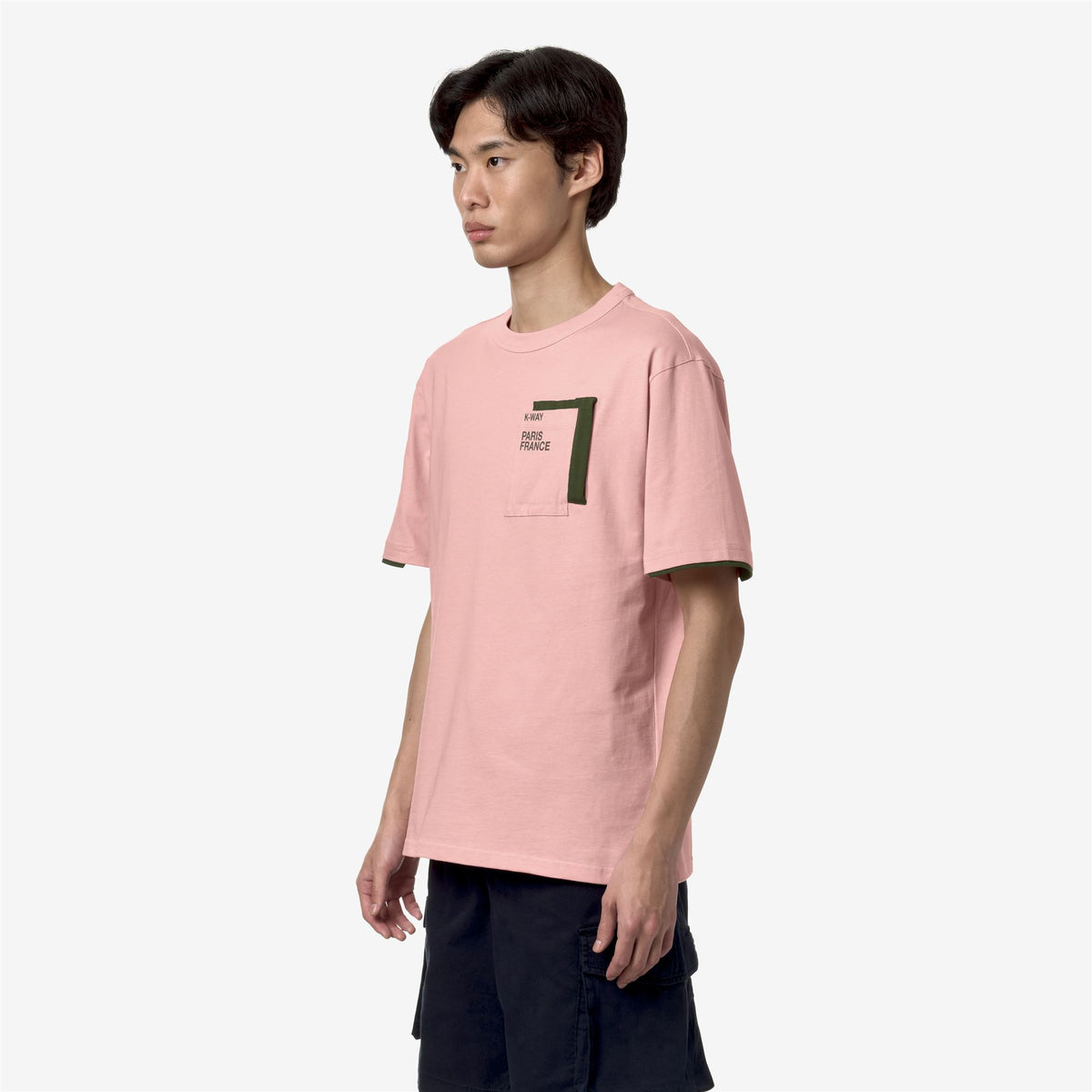 T-Shirts & Top_Man_FANTOME CONTRAST POCKETS_T-Shirt_Pink Ash - Green Cypress - Commercial 5