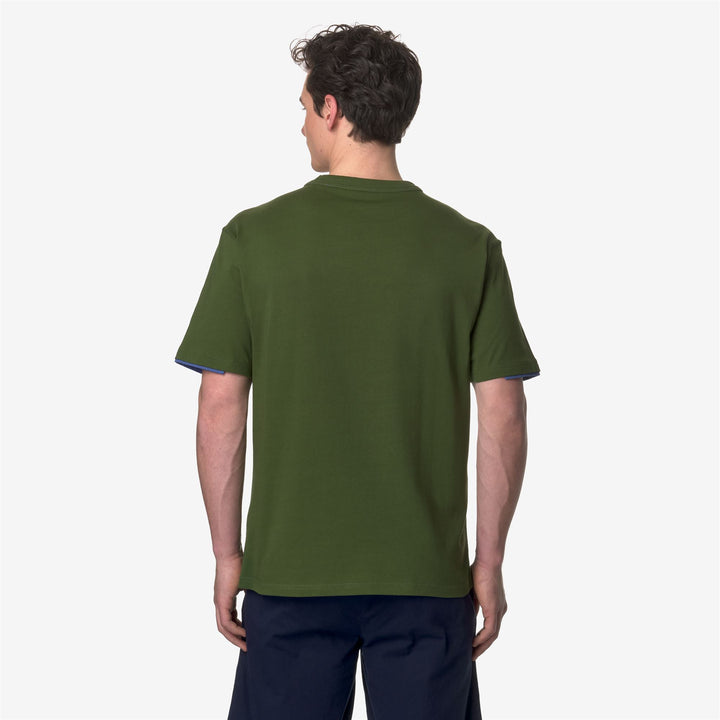 T-ShirtsTop Man FANTOME CONTRAST POCKETS T-Shirt GREEN CYPRESS - BLUE FIORD - ORANGE MD Dressed Front Double		