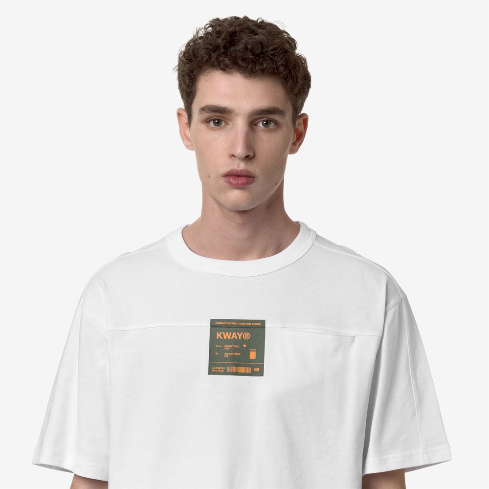 T-ShirtsTop Man FANTOME PRINT - POCKET T-Shirt WHITE - ORANGE MD - GREEN CYPRESS Detail Double				