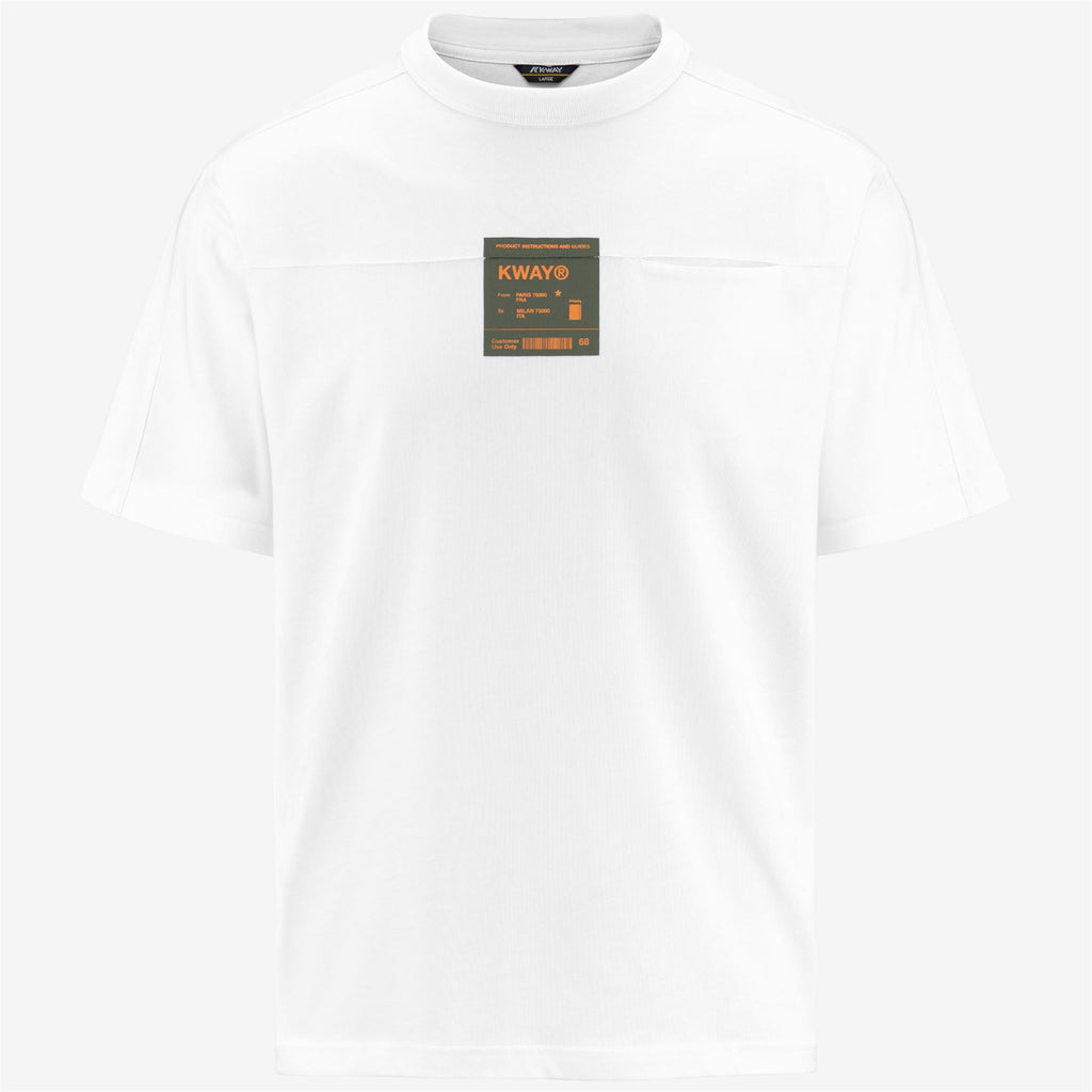 T-Shirts & Top_Man_FANTOME PRINT - POCKET_T-Shirt_White - Orange Md - Green Cypress - Commercial 1