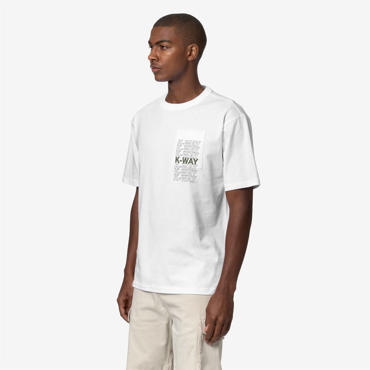 T-ShirtsTop Man FANTOME K-WAY LETTERING T-Shirt WHITE - GREEN CYPRESS Detail (jpg Rgb)			
