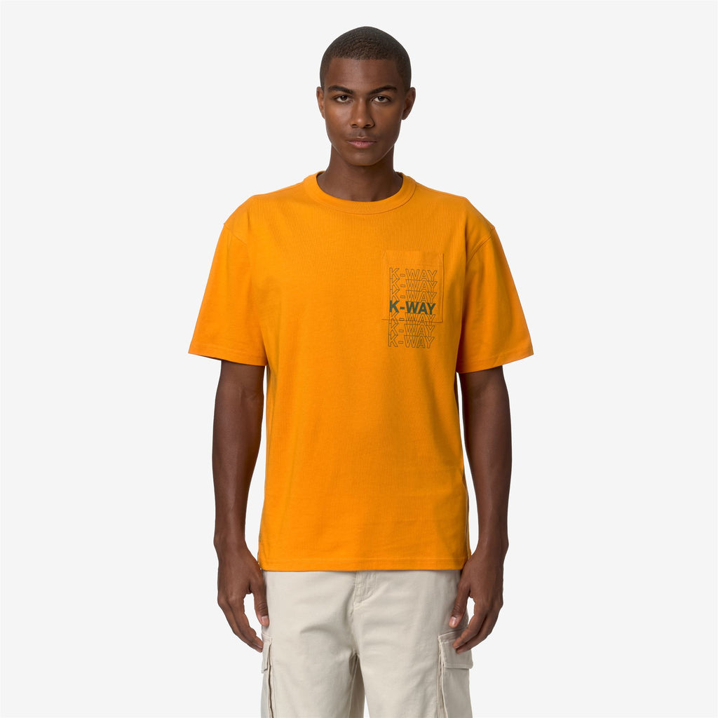 T-Shirts & Top_Man_FANTOME K-WAY LETTERING_T-Shirt_Orange Md - Green Cypress - Commercial 4