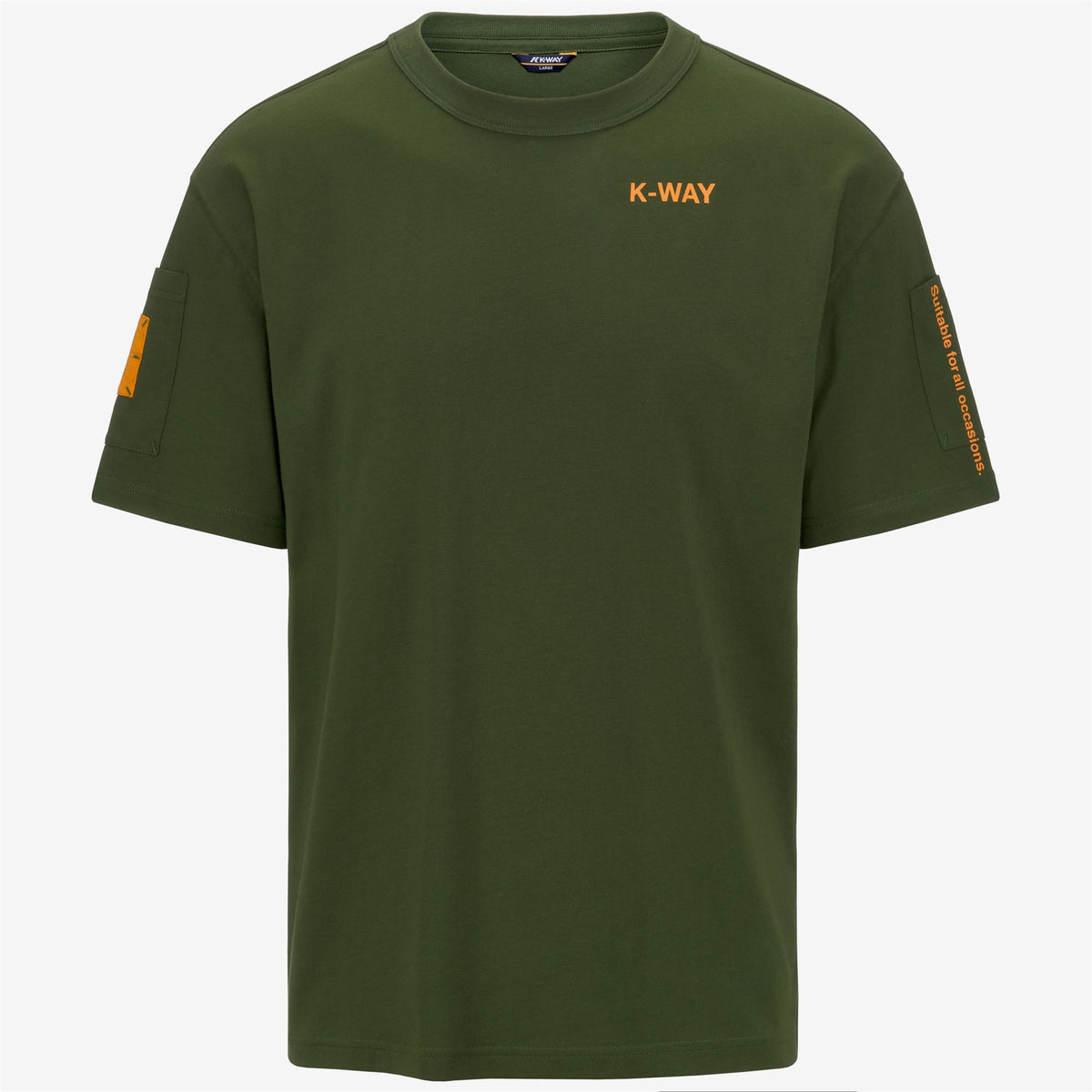 T-Shirts & Top_Man_FANTOME SLEEVE POCKET_T-Shirt_Green Cypress - Orange Md - Commercial 1