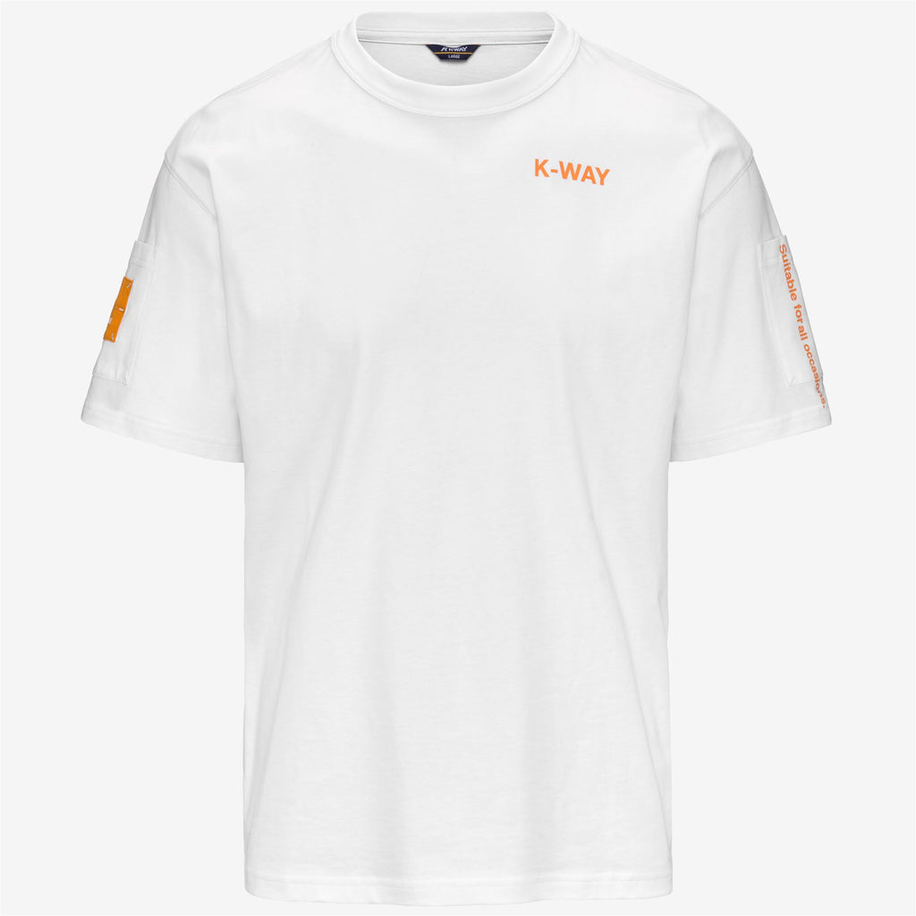 T-Shirts & Top_Man_FANTOME SLEEVE POCKET_T-Shirt_White - Orange Md - Commercial 1