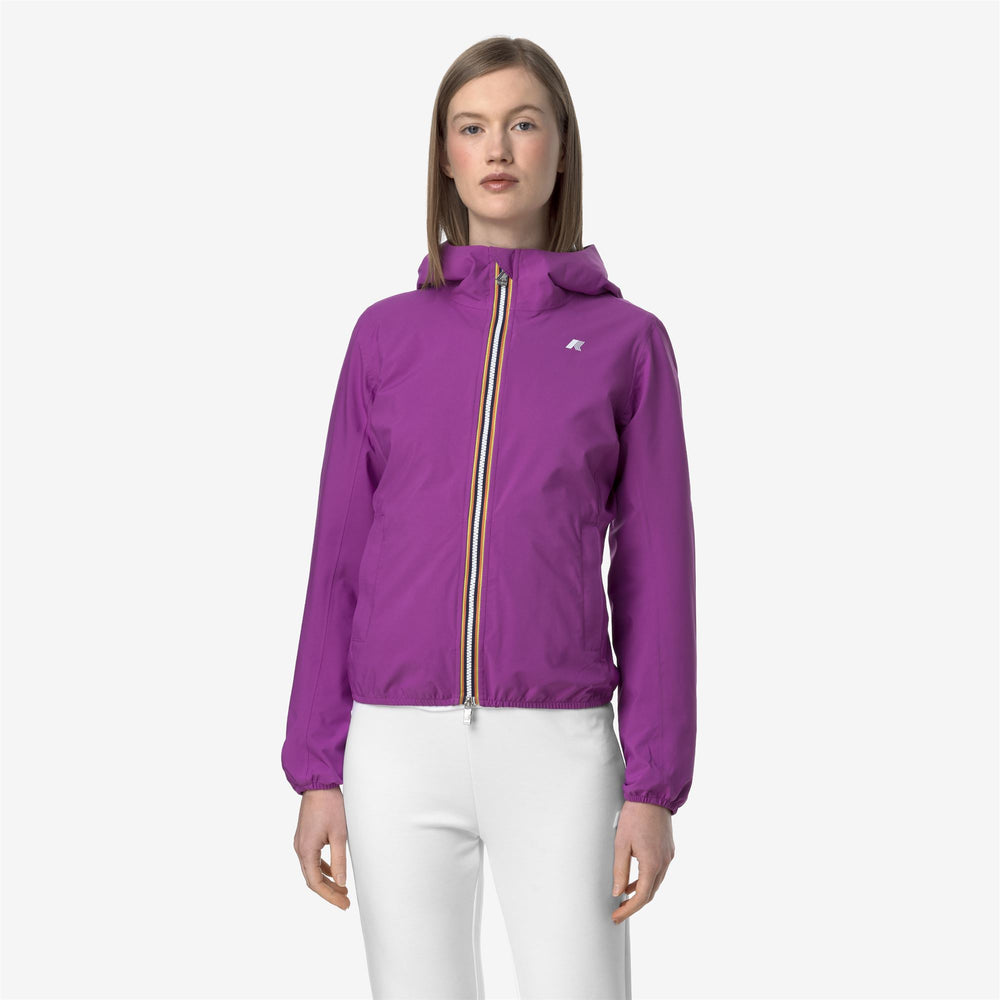 Chaqueta impermeable slim fit violeta para mujer para clima de transición 02