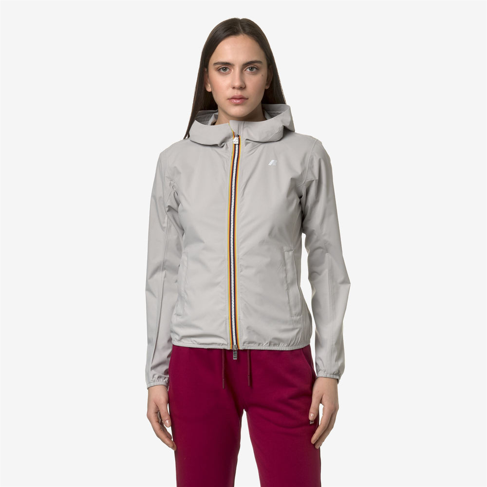 Beige Grey Women's Slim Fit Waterproof Jacket 02