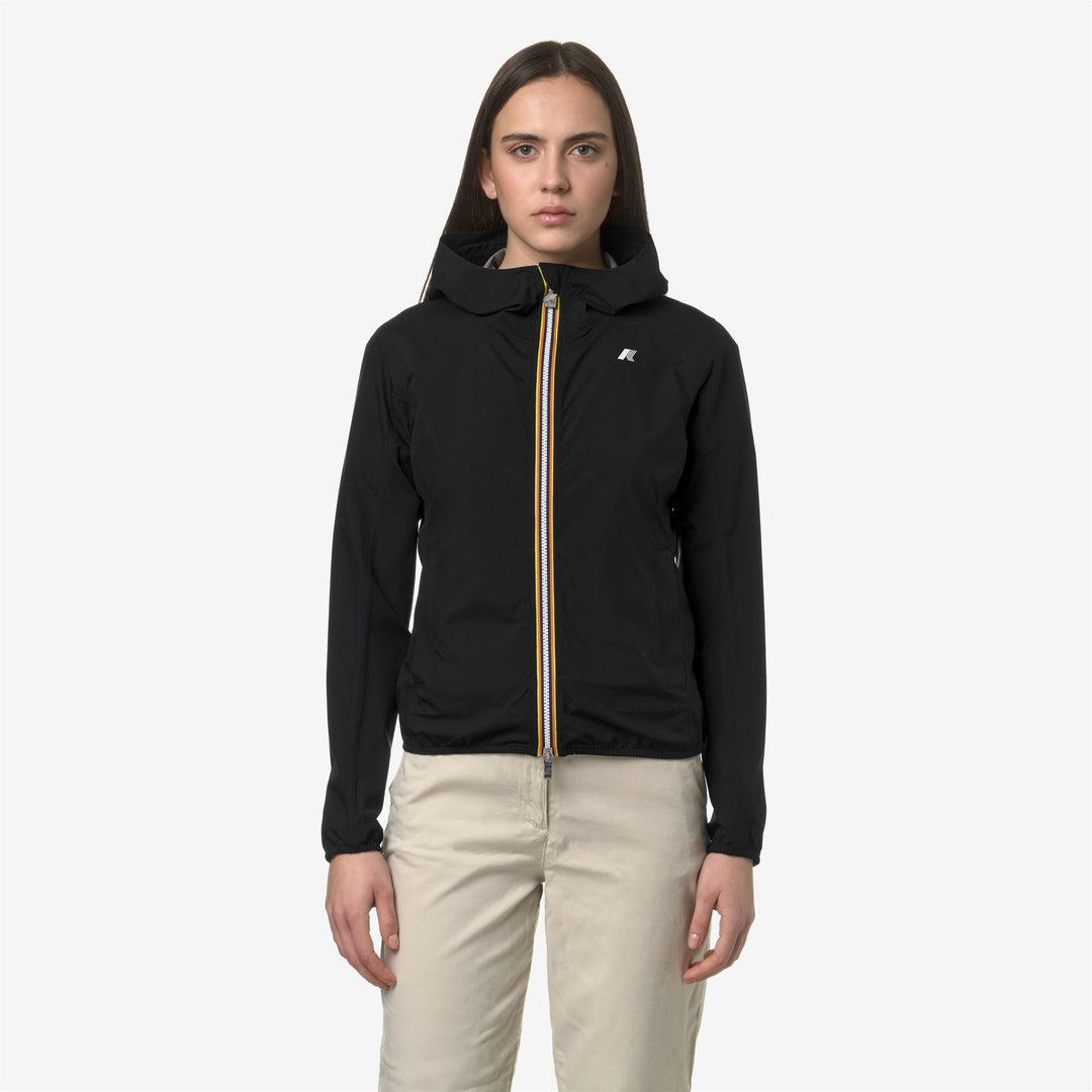 Black Grey Women's Slim Fit Waterproof Jacket for Variable Weather main