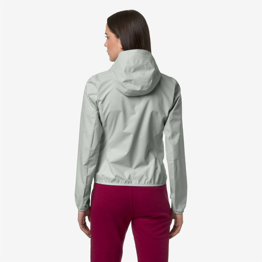 Jackets Woman LILY STRETCH DOT Short GREY SAGE Dressed Front Double		