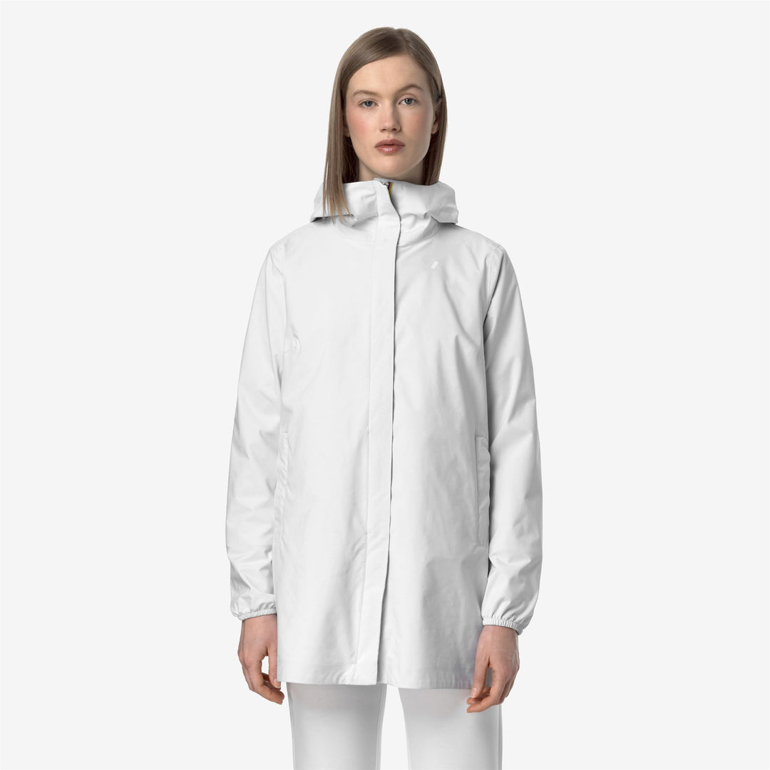Grey White Women's Waterproof Stretch Jacket for Transitional Weather main