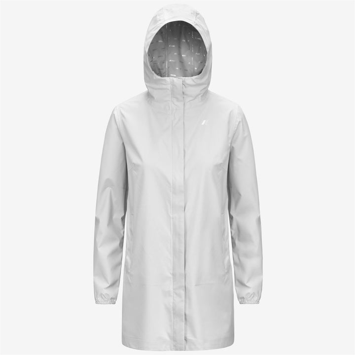 Grey White Women's Waterproof Stretch Jacket for Transitional Weather 1