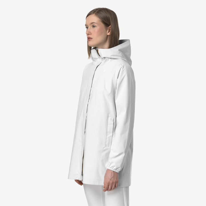 Grey White Women's Waterproof Stretch Jacket for Transitional Weather 4