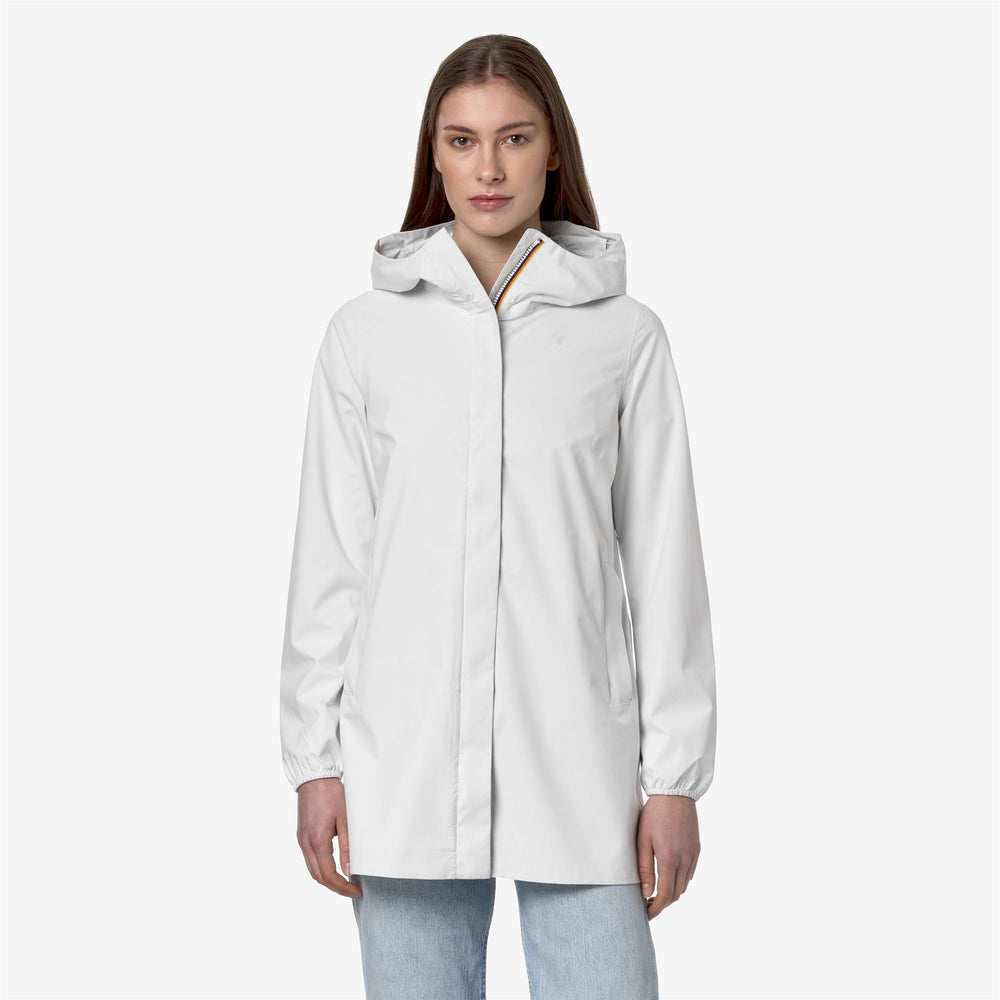Grey White Women's Waterproof Stretch Jacket for Transitional Weather 02