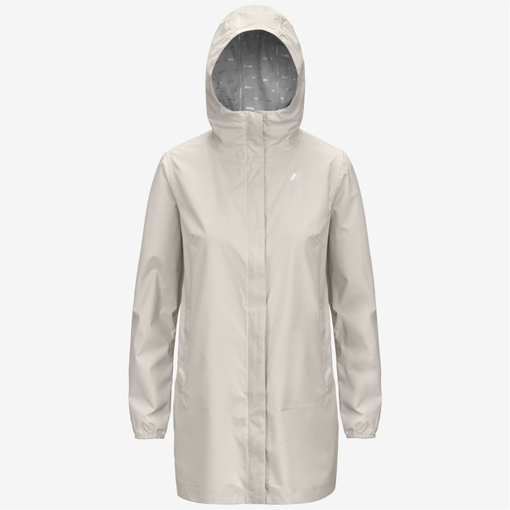 Beige Grey Women's Waterproof Slim Fit Jacket for Transitional Weather 1