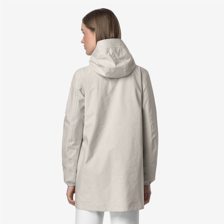 Beige Grey Women's Waterproof Slim Fit Jacket for Transitional Weather 5