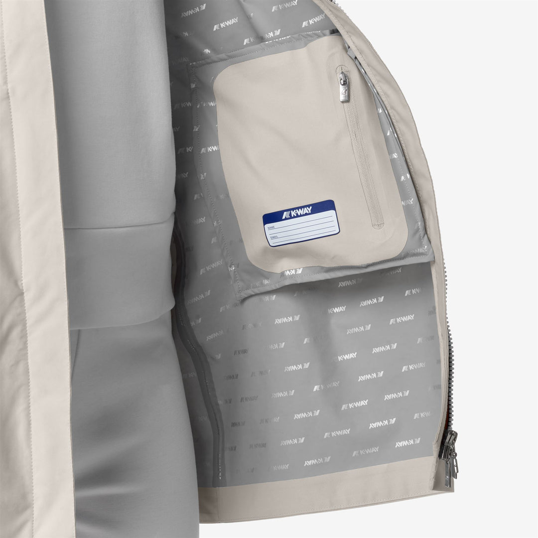 Beige Grey Women's Waterproof Slim Fit Jacket for Transitional Weather main