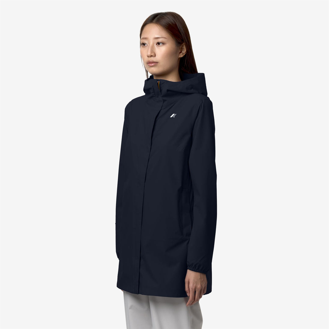 Chaqueta impermeable azul para mujer de corte ajustado para clima variable main
