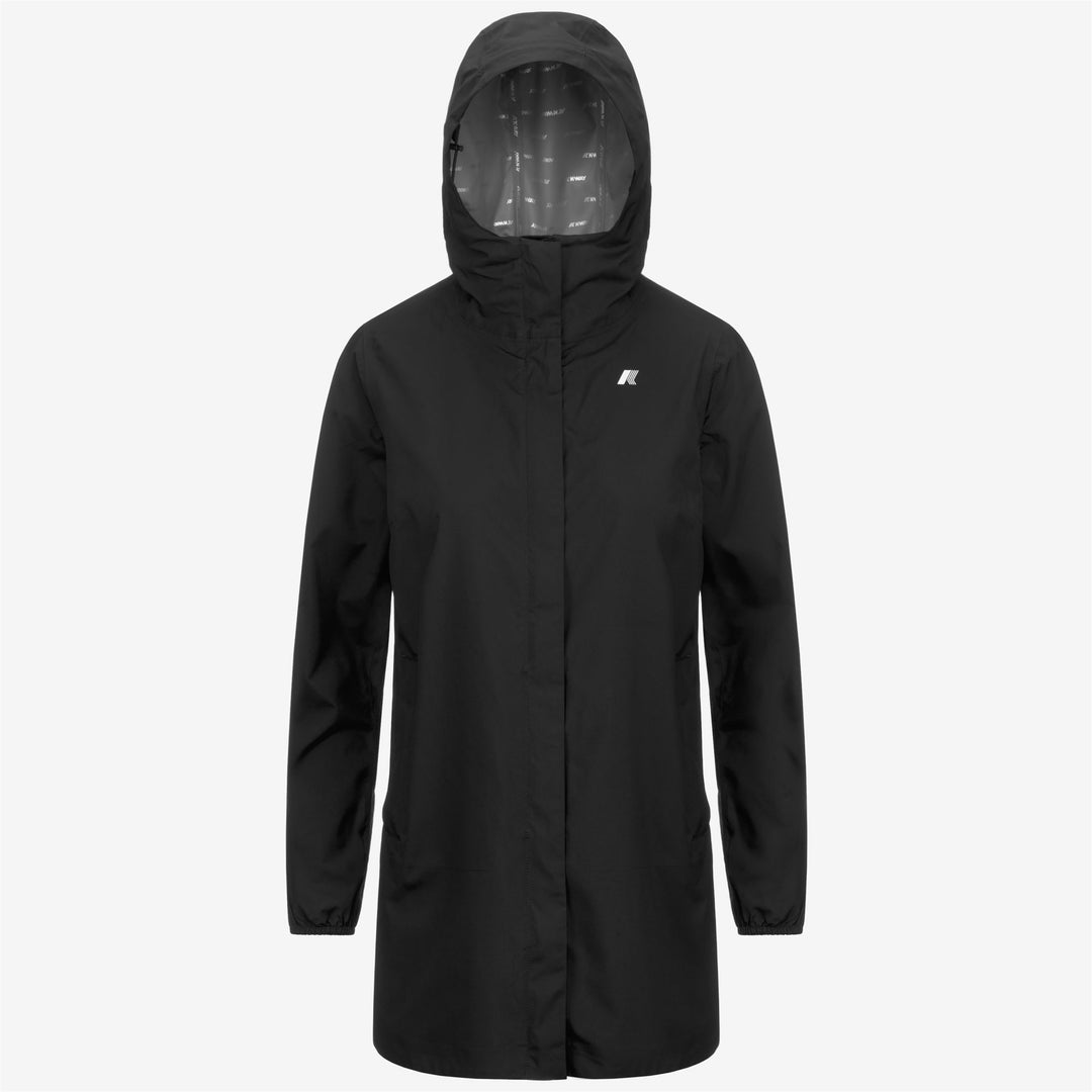 Black Grey Women's Waterproof Slim Fit Jacket for Transitional Weather main