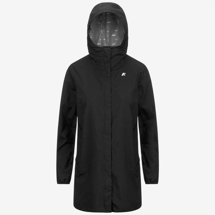 Black Grey Women's Waterproof Slim Fit Jacket for Transitional Weather 1