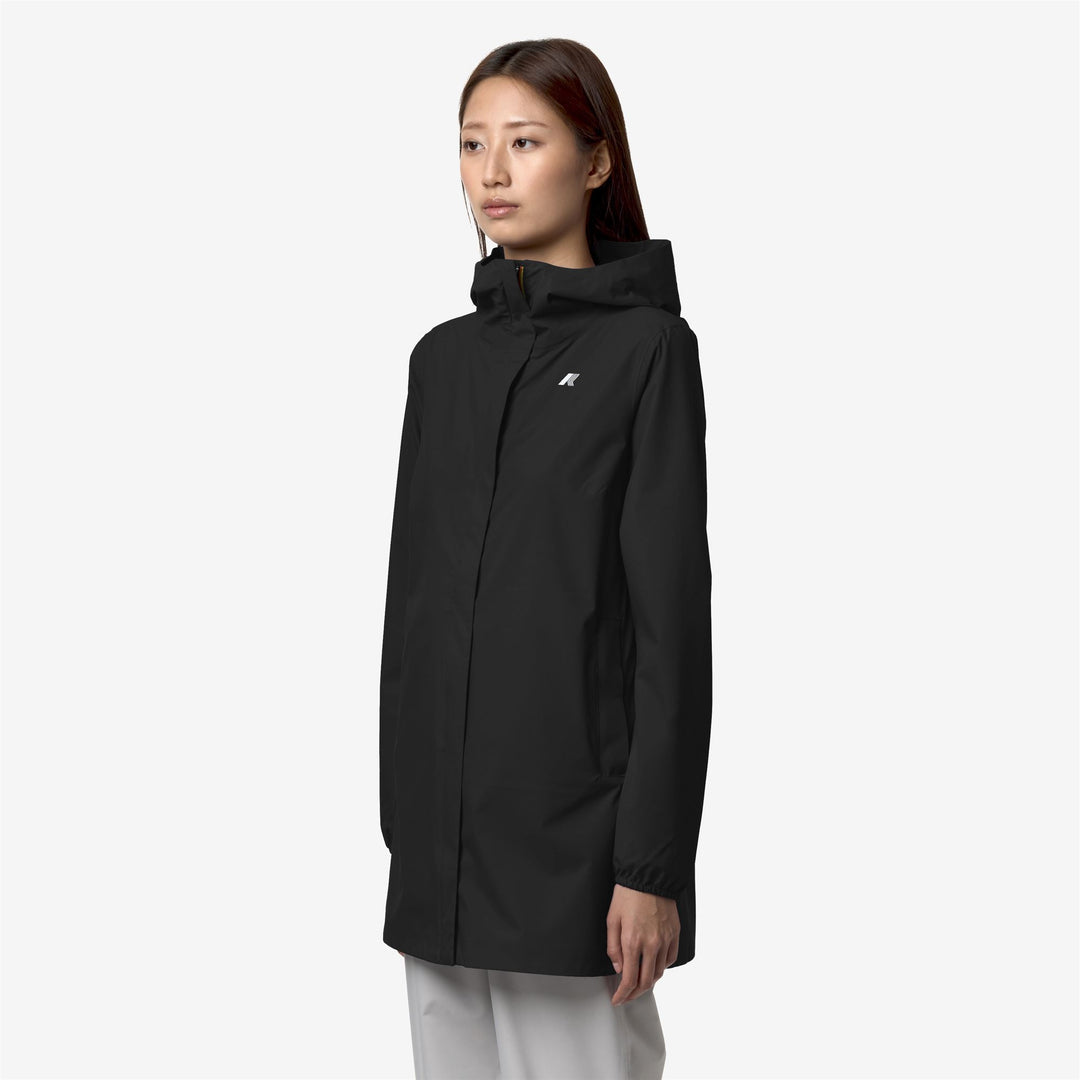Black Grey Women's Waterproof Slim Fit Jacket for Transitional Weather main