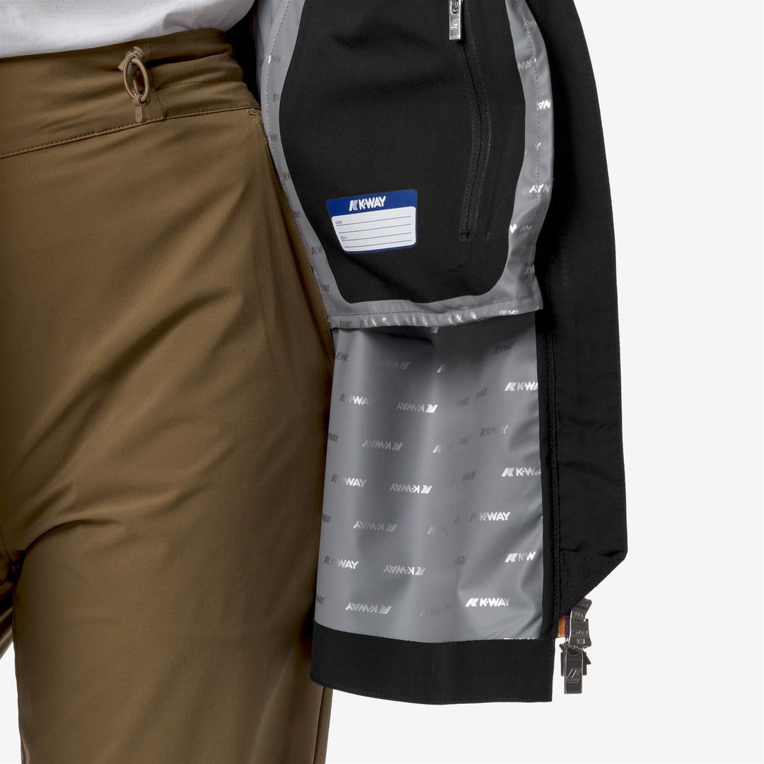 Black Grey Women's Waterproof Slim Fit Jacket for Transitional Weather main