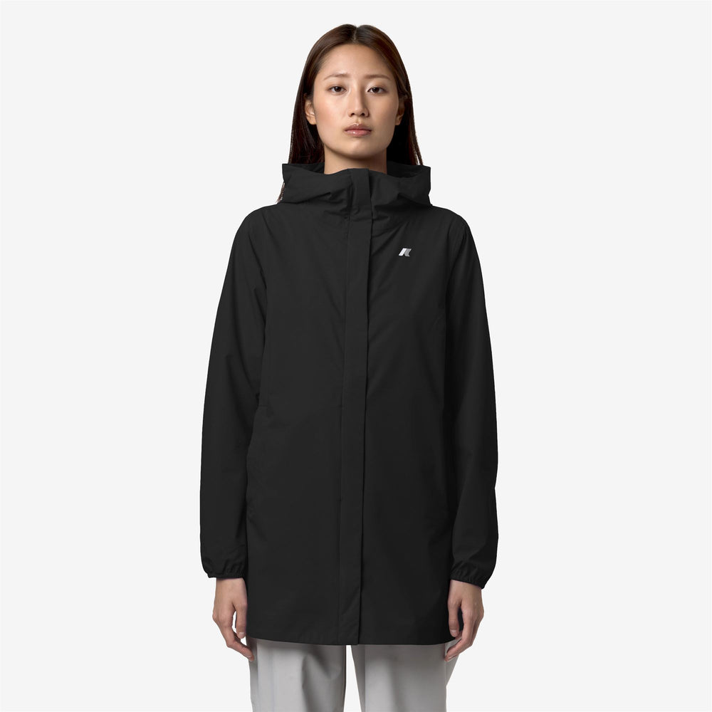 Black Grey Women's Waterproof Slim Fit Jacket for Transitional Weather 02