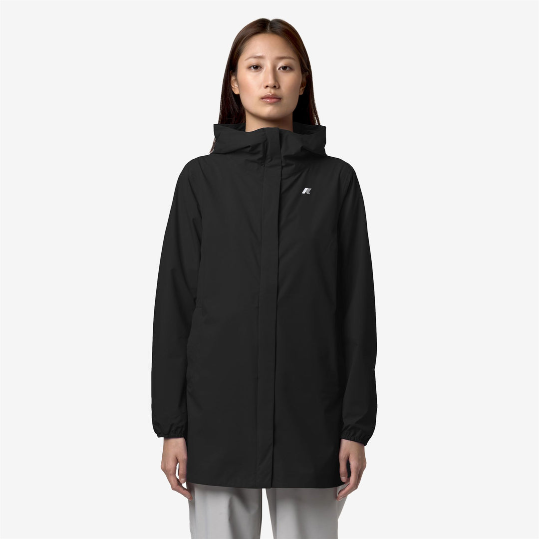 Black Grey Women's Waterproof Slim Fit Jacket for Transitional Weather main