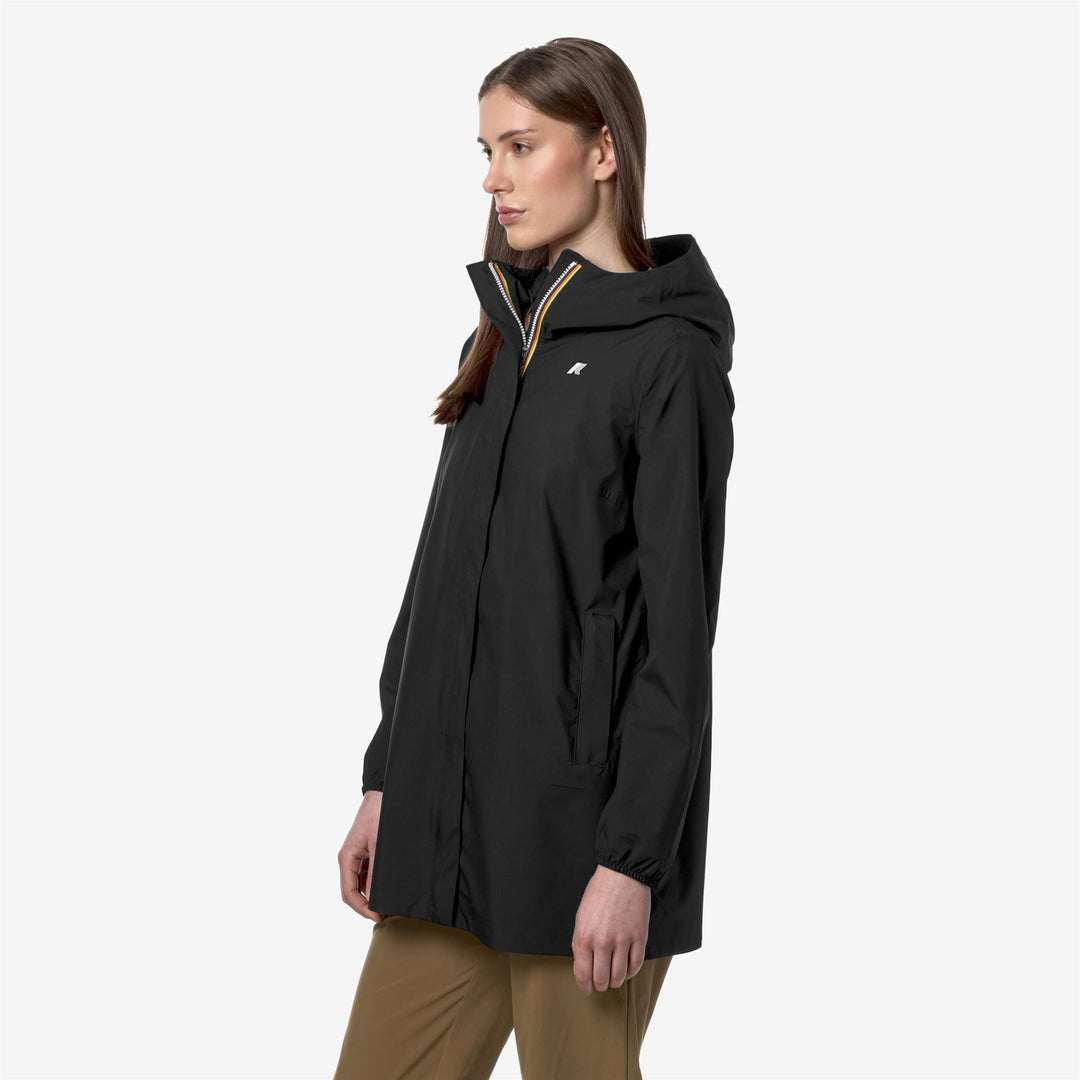 Black Grey Women's Waterproof Slim Fit Jacket for Transitional Weather main