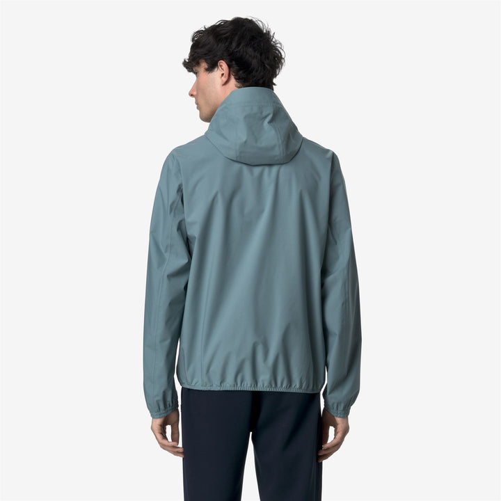 Chaqueta corta impermeable azul verde para hombre con tela elástica 5