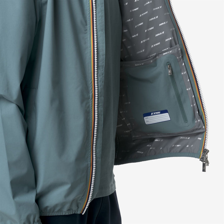 Chaqueta corta impermeable azul verde para hombre con tela elástica 2